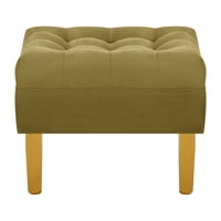 Bodevir - Pouf Wood 1C Felpa 01 Verde Musgo