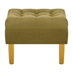 Bodevir - Pouf Wood 1C Felpa 01 Verde Musgo