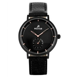 Reloj Westar Profile Leather Strap Black Dial Quartz 50246Bbn603 Men'S Watch