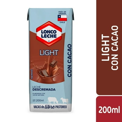 Leche Descremada Light Chocolate Caja 200 Ml Loncoleche