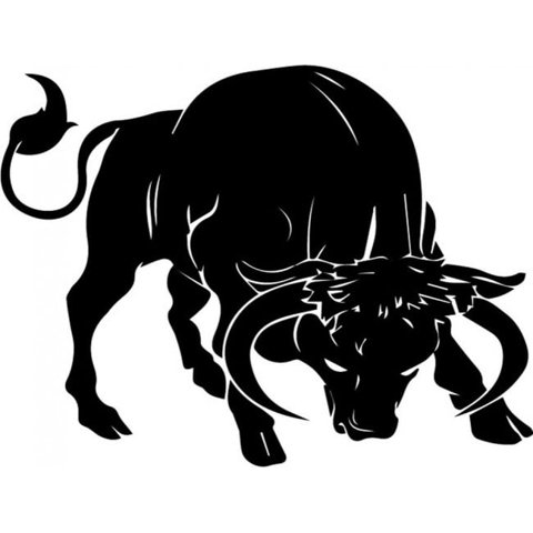Rienda Libre Graphics - Decomural Charging Bull Farm Animals Ws-32774