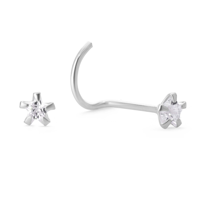 Fershop - Par Piercing De Plata 925 Naríz Estrella Circón