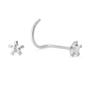 Fershop - Par Piercing De Plata 925 Naríz Estrella Circón