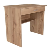 Fmfurniture - Escritorio 1 Cajon 80X73,6X49,8 Cm Café Claro - Compacto Y Funcional