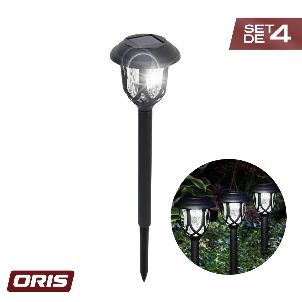 Set 4 Luces Solares Estaca Patio 40 Cm Oris 1 Un