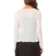 thumbnail image 3 of INSPIRE CHIC Bolero de Malla con Volantes de Manga Larga Casual para Mujer con Lazo XS Blanco, 3 of 6