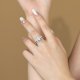 thumbnail image 5 of Juego de Anillos de Moissanita de 2 Quilates para Mujer Color D VVS1 Juego de Anillos de Compromiso Marquesa Plata Esterlina 925 Apilables Juegos Nupciales Anillos de Boda Talla 6-8, 5 of 8