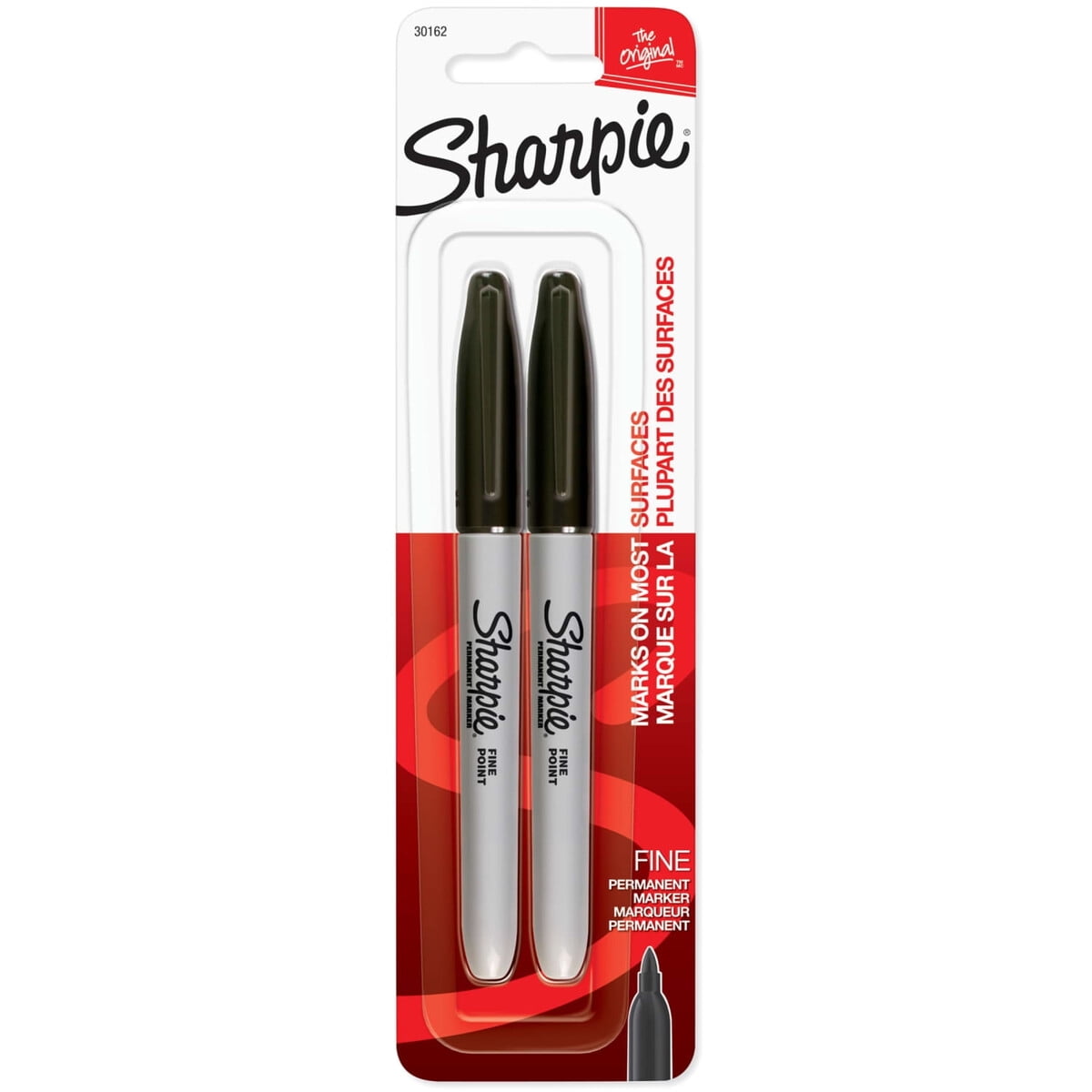 Marcador Permanente Sharpie Punta Fina Negro Pack 2
