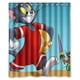 thumbnail image 1 of Cortina de ducha de Tom y Jerry en la playa en un día de verano, juego de cortina de baño con ganchos, tamaño 66 x 72 pulgadas, 1 of 3