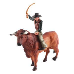 Bothyi - Figuras De Toro De Pvc Con Jinete, Modelo De Decoración De Recuerdo De Fiesta Para Niños
