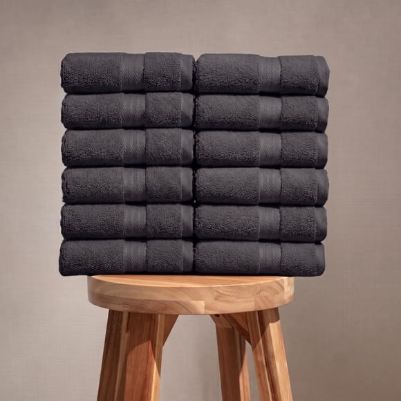 Toallas de mano Fabdreams 41x76 cm paquete de 12 negro carbón