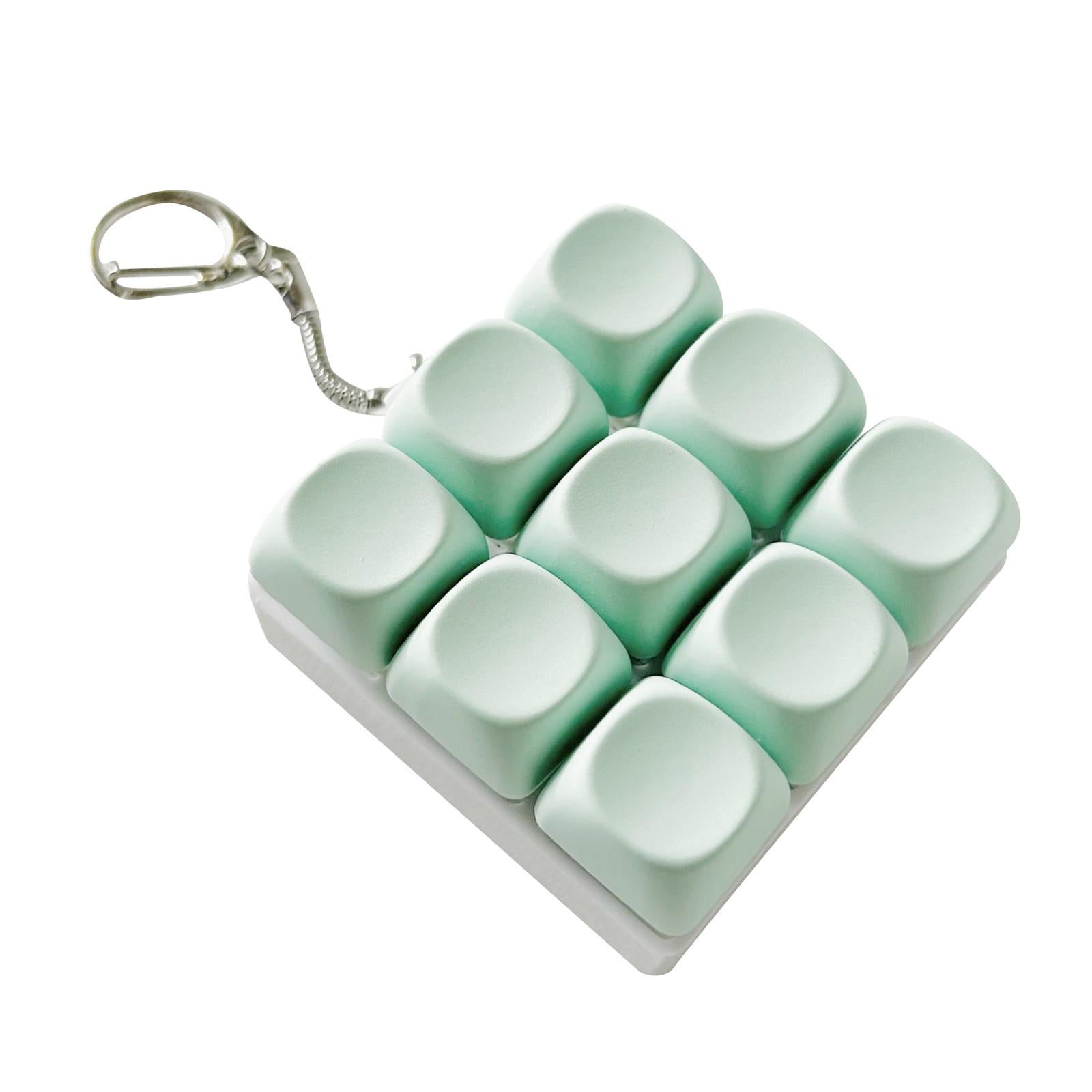 Magideal - Mini Llavero Con 9 Botones, Juguete Para Dedos, 2,3 X 2,3 X 1,2 Pulgadas, Material De Pvc, Para Bolsos, Accesorios De Decoración. Verde