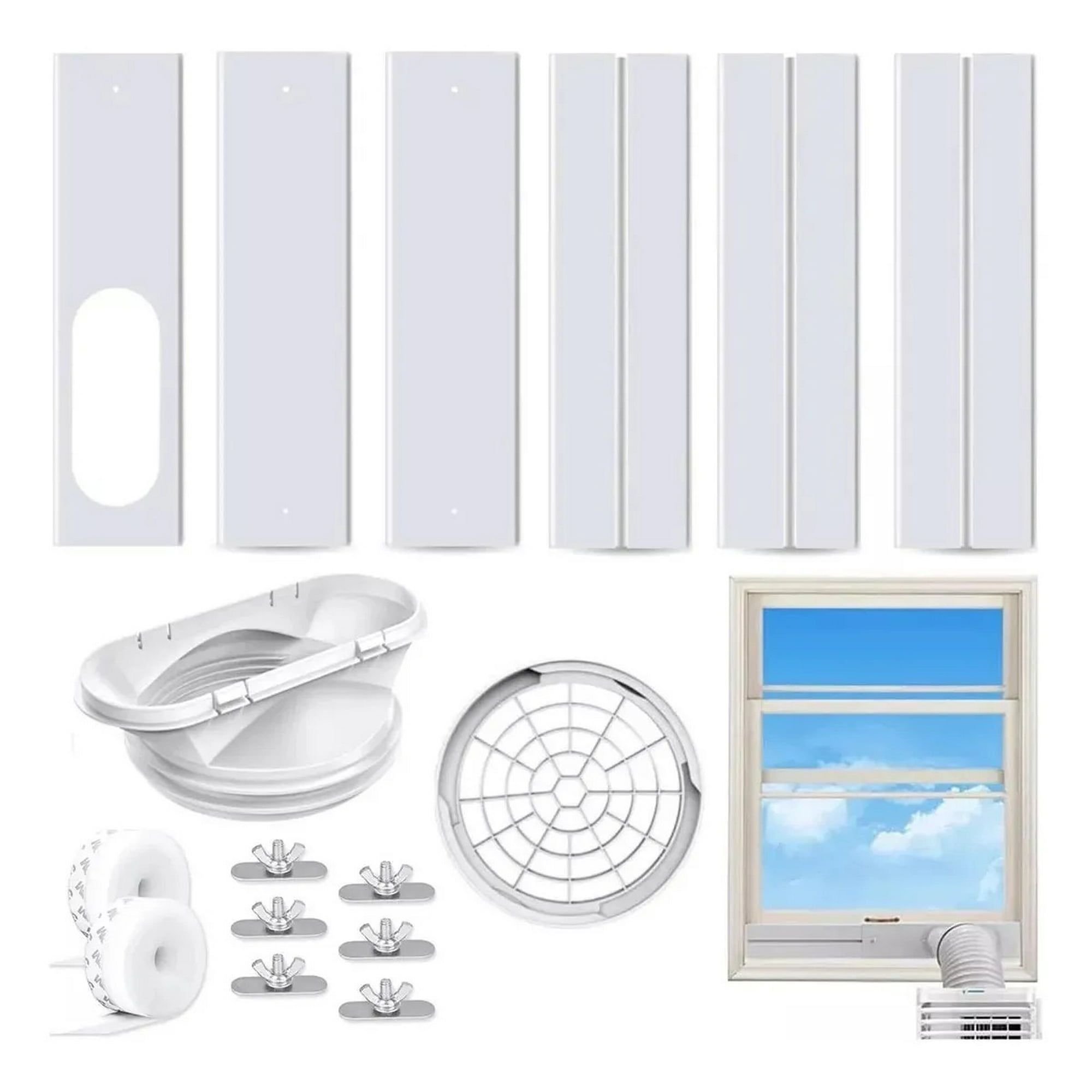 Genérica - Sellado Ventana Aire Acondicionado Portátil Sello Ajustable, Longitud Expandible 43-230cm