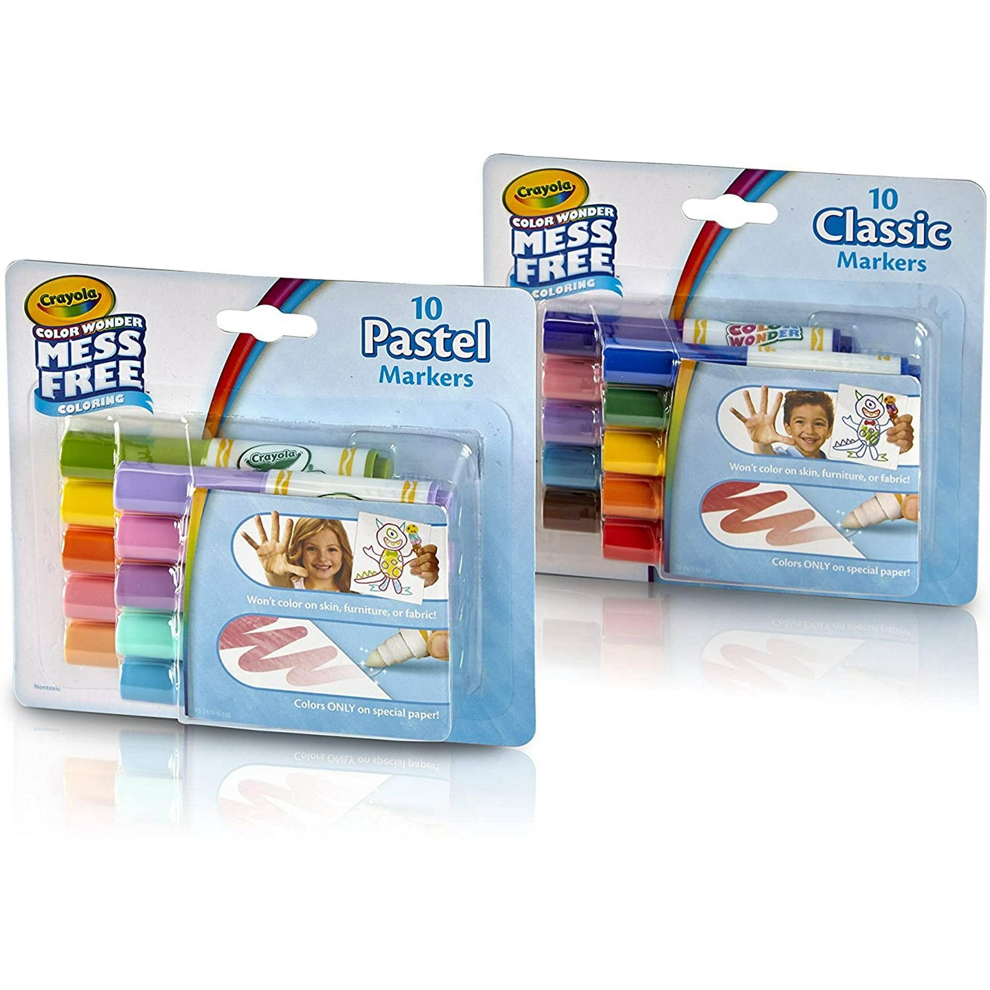 Marcadores Crayola Color Wonder Sin Desorden Colores Clásicos Y Pastel 20 Uds 2 Packs