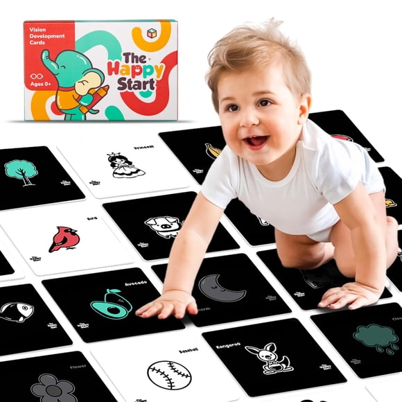 Vision Cards Happy Start de alto contraste para bebés de 0 años o más