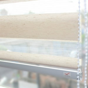 Vincenzi - Cortina Roller Duo Lino Blanco Grain 120X120Cm