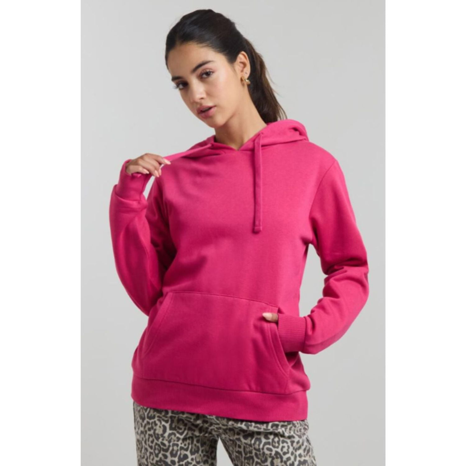 Likeshop - Polerón Canguro Mujer Algodón Bolsillo Verano Colores 7537