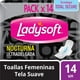 thumbnail image 4 of Toallas Higiénicas Ladysoft Nocturna Ultradelgada Tela Suave, 14 Un, 4 of 5