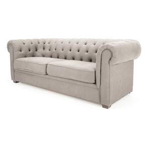 Mueblart - Sofá Chesterfield 2 Cuerpos Eco Cuero Crema
