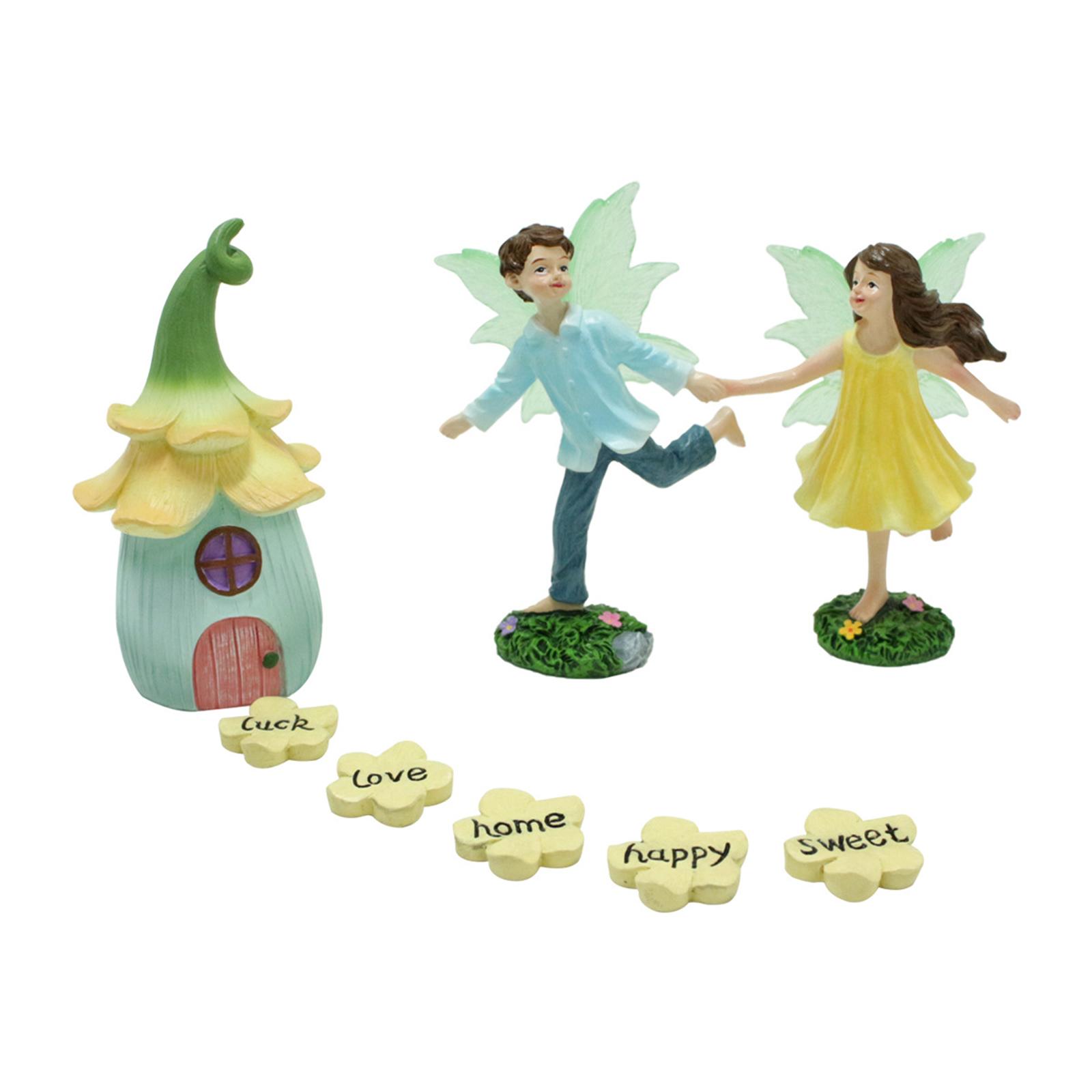 Magideal - Decoración De La Artesanía De La Figura De Hadas Decoración De La Estatua De Resina Linda Para Las Vacaciones En El Interior De La Mesa Presenta El