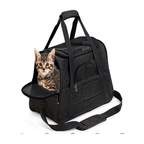 Todo Para El Hogar - Bolso Para Mascota Perro Y Gato Transportador Respirable (Negro)