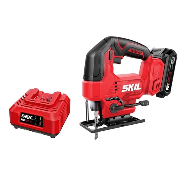 Sierra caladora SKIL PWR CORE sin escobillas de 20 V con batería y cargador de 2.0 Ah