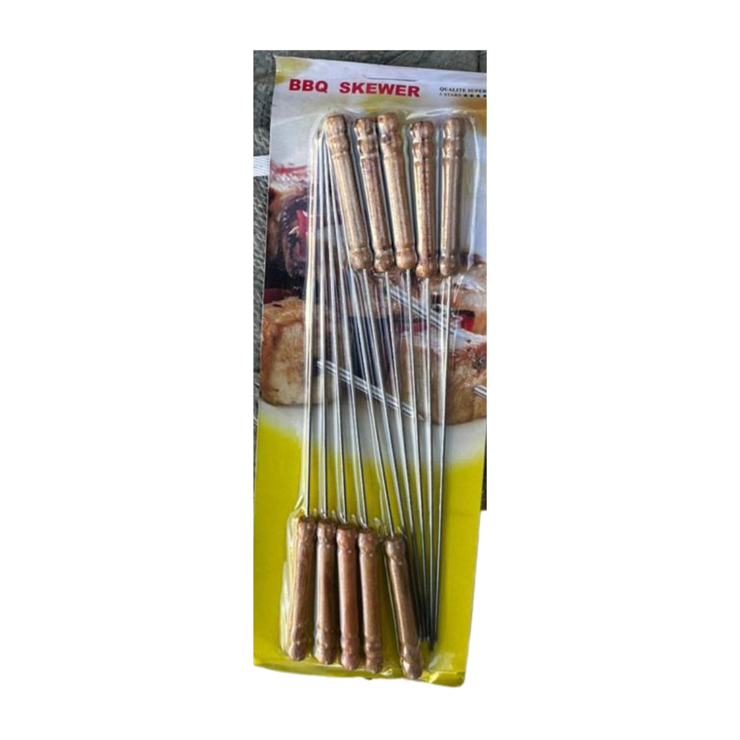 Click Ventas - 10 Brochetas Anticucho, Pincho Acero Para Bbq Parrilla Asado