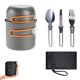 thumbnail image 4 of 1 Person Camping Cookware Mess Kit With Stainless Steel Forks Knives Spoons For Camping, Backpacking, Outdoor Cooking And Picnic, 4 of 4