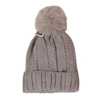 Homewell - Gorro Invierno Con Pompon Gris 28Cm