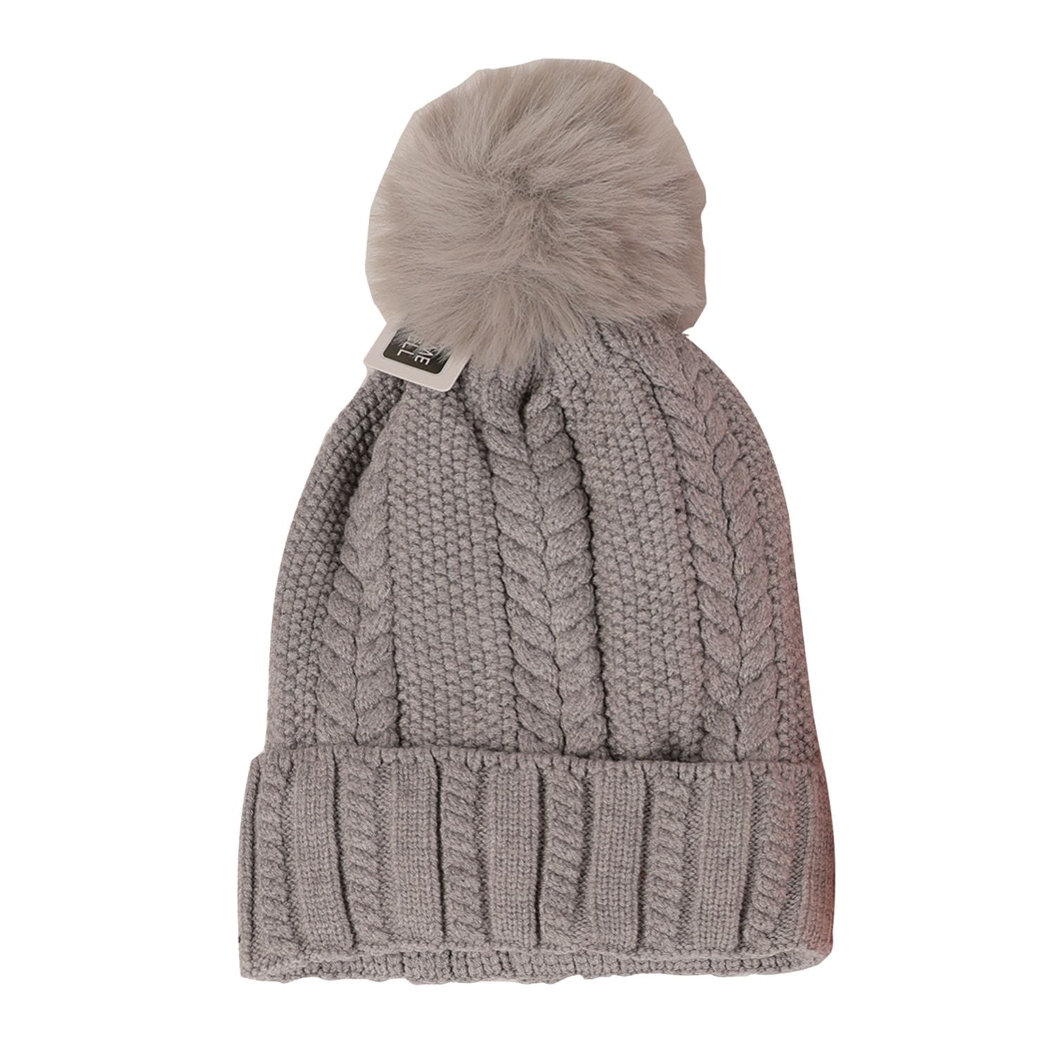 Homewell - Gorro Invierno Con Pompon Gris 28cm