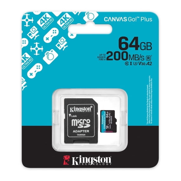 Tarjeta MicroSD Kingston Canvas Go! Plus 64GB