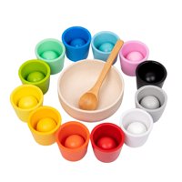 Bothyi - Bolas De Arcoíris En Tazas, Juguete Montessori Para Niños, Juguetes Sensoriales Preescolares, Juego Clasificador De 12 Colores