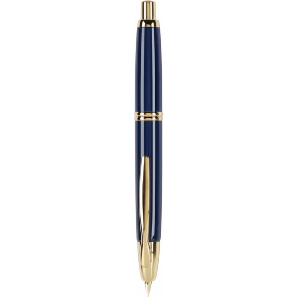 Pluma estilográfica PILOT Vanishing Point Blue Barrel con detalles dorados