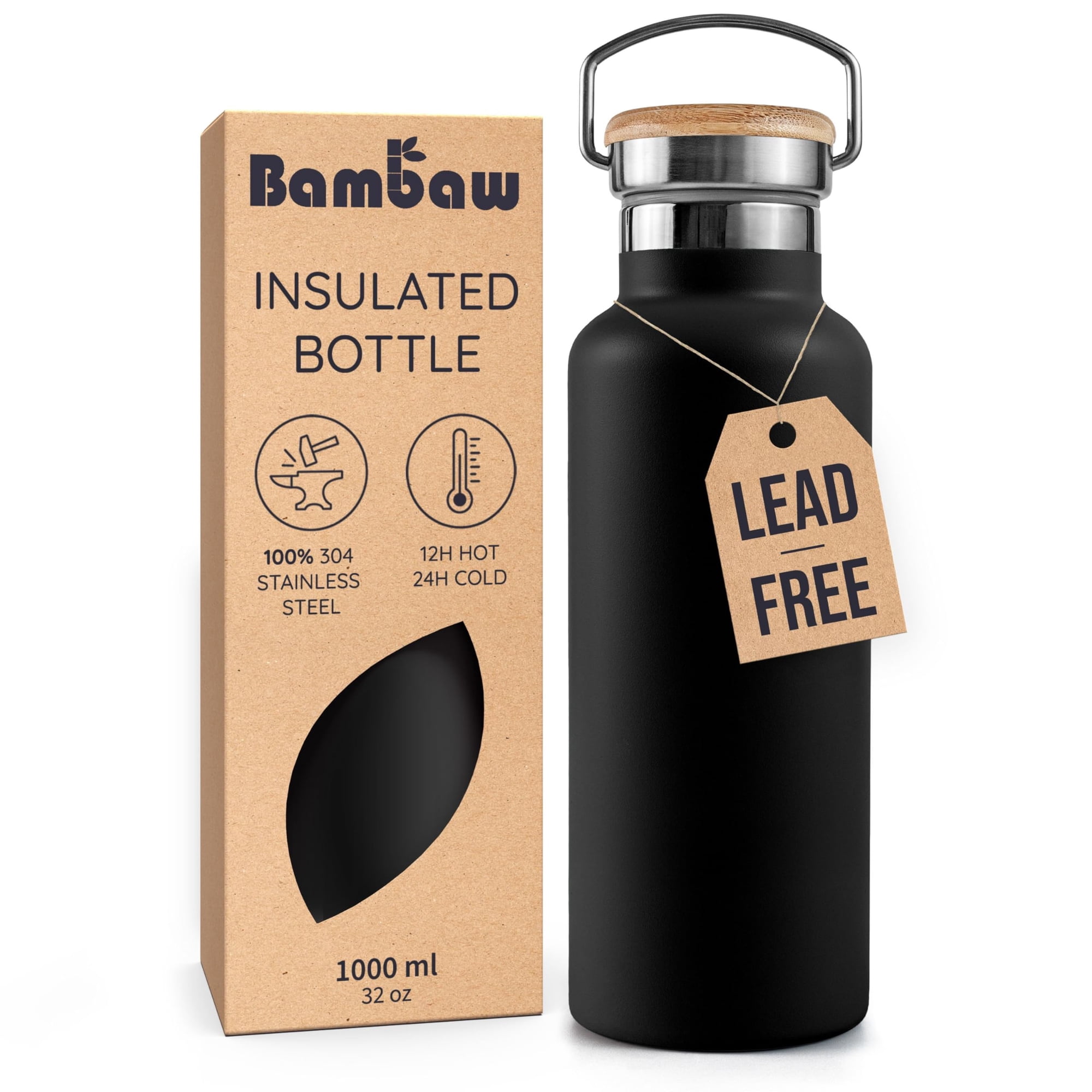 Botella De Agua Térmica De Acero Inoxidable Bambaw 1l