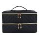 thumbnail image 2 of Bolsa de almacenamiento de esmalte de uñas de doble capa, bolsa de transporte de viaje, estuche organizador de esmalte de uñas con bolsillos múltiples Negro, 2 of 5