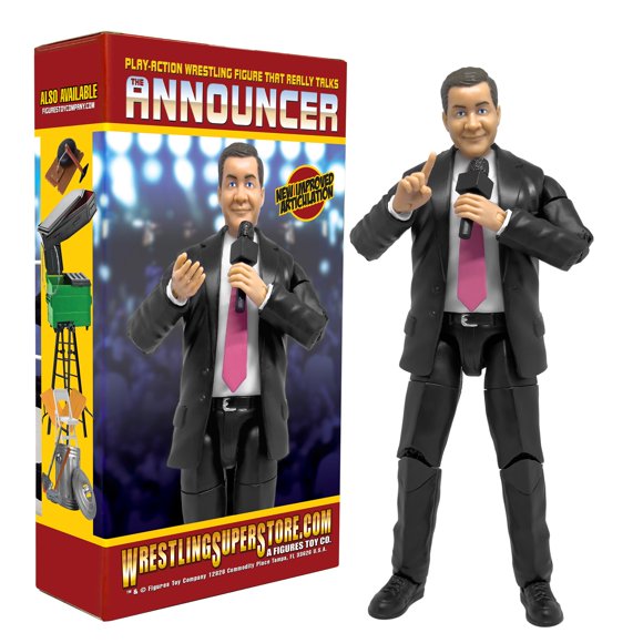 Figures Toy Company Anunciador de Ring de Lucha Parlante de 18 cm