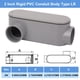 thumbnail image 2 of Cuerpo de conduit CKVIHAV de PVC rígido de 2 pulgadas tipo LR con tapa, gris, 2 of 7