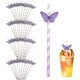 thumbnail image 1 of Pajitas de papel OULIGET con forma de mariposa para fiestas, 40 unidades, 1 of 6