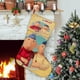 thumbnail image 1 of Pat y Mat Tema: Calcetines de Navidad, fino lino blanco para colgar en escaleras y chimenea, decoración navideña para el hogar, regalo de Navidad. 45cm × 32cm, 1 of 5