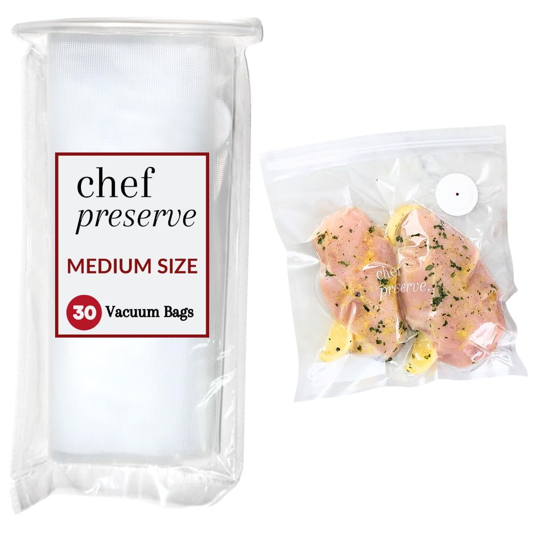 Bolsas Para Selladora Al Vacío Chef Preserve 30 Medianas 25x28 Cm Reutilizables