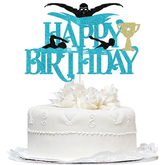 Fiesta de feliz cumpleaños de Bekaterea Swimming Cake Topper