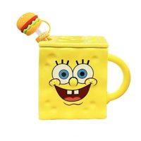 Estoykuku - Tazón 3D Cerámica Bob Esponja Pantalones Cuadrados