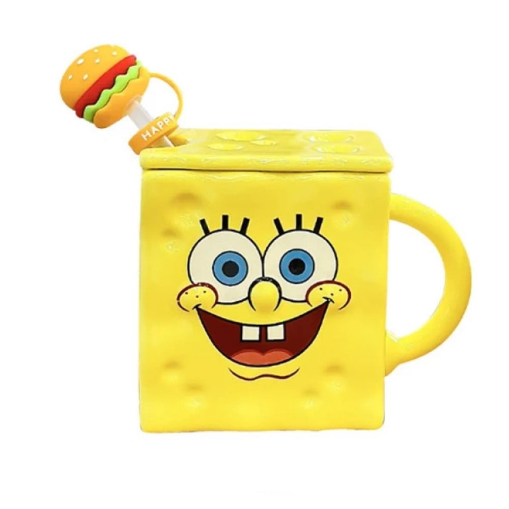 Estoykuku - Tazón 3d Cerámica Bob Esponja Pantalones Cuadrados