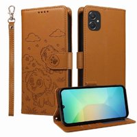 Funda Billetera Foxdock Compatible Con Samsung Galaxy A07, Diseño Perrito Tierno, Ranuras Para Tarjetas Y Soporte Plegable