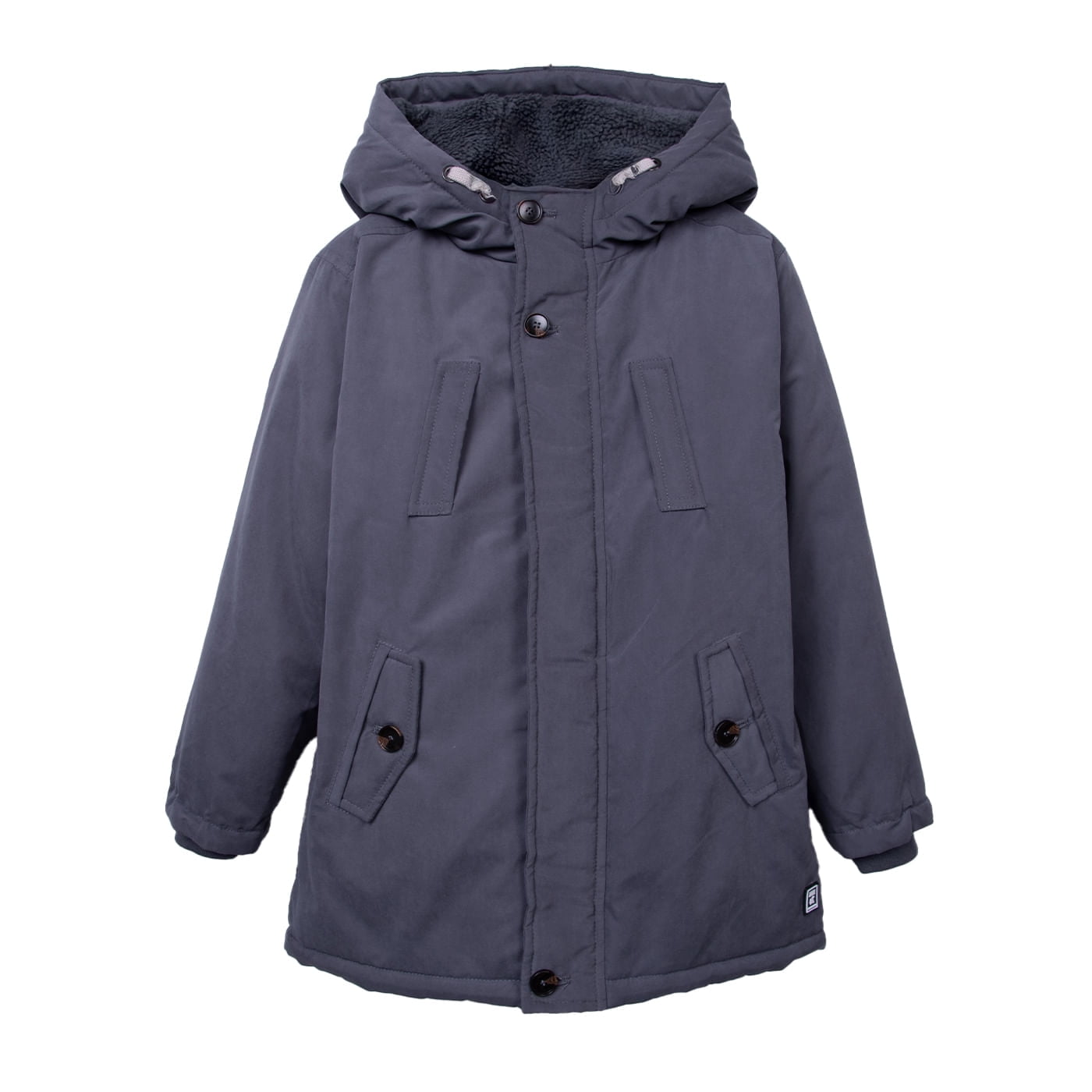 Pillin - Chaqueta Niño Gabardina Forro Térmico Con Gorro Gris