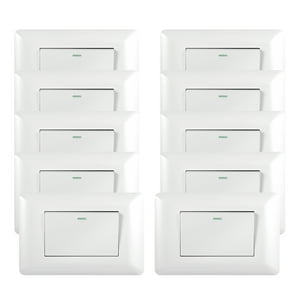Genérico - Pack 10 Interruptor Simple 9/12 10A 250V Blanco