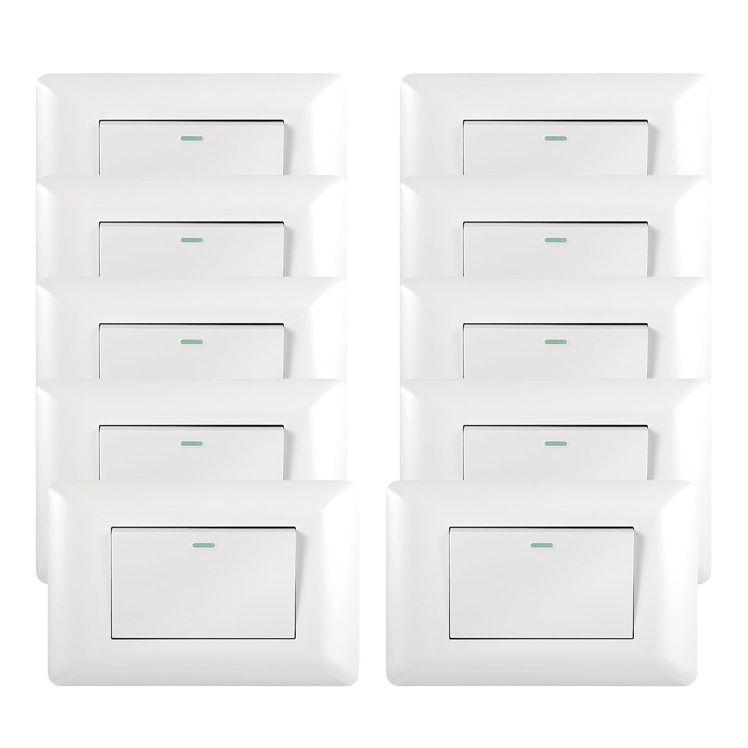 Genérico - Pack 10 Interruptor Simple 9/12 10a 250v Blanco