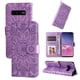 thumbnail image 1 of Funda tipo cartera FOXDOCK para Samsung Galaxy S10 Plus , diseño girasol en relieve, cuero PU, cierre magnético, soporte y tarjetero, 1 of 5