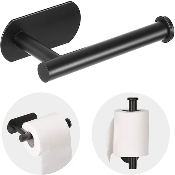 Soporte de pared autoadhesivo para papel higiénico JOPOFI, color negro