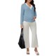 thumbnail image 2 of INSPIRE CHIC Camisas de Maternidad para Mujeres con Botones Ropa de Embarazo Manga Larga Cuello en V Falso 2 Piezas Tops de Lactancia S Azul, 2 of 6